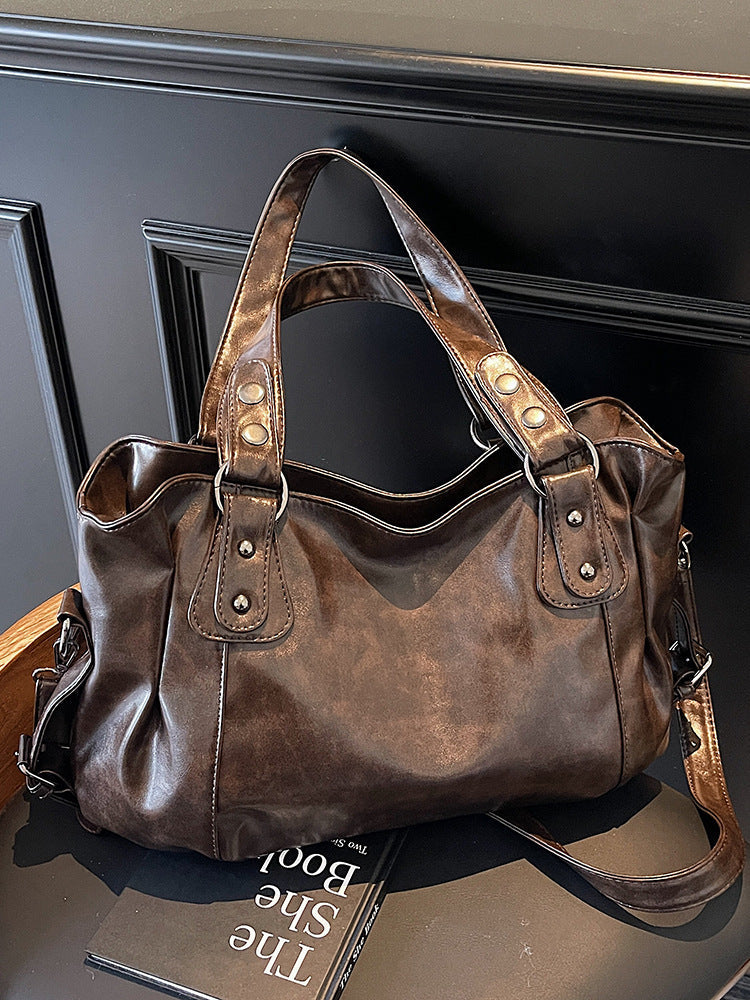 Bolso tote de hombro retro, casual, de alta gama y estilo exclusivo
