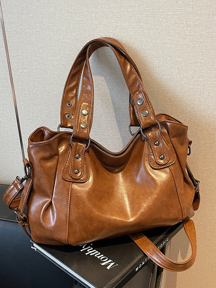 Bolso tote de hombro retro, casual, de alta gama y estilo exclusivo