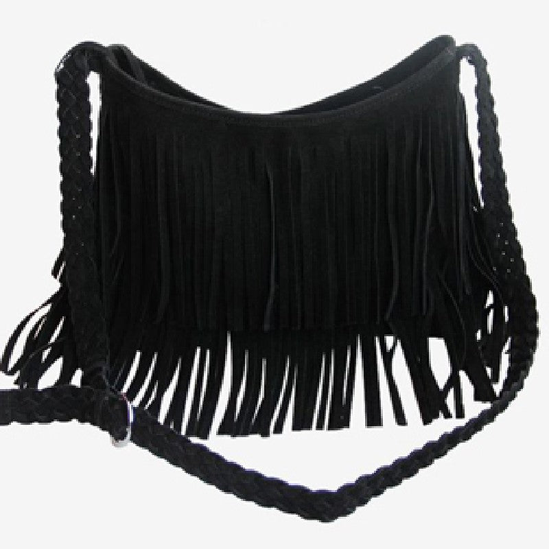 Bolso bandolera de hombro para mujer con borlas escarchadas