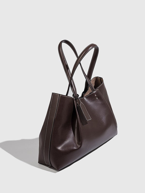 Bolso tote de moda para desplazamientos, de gran capacidad y con textura de alta calidad