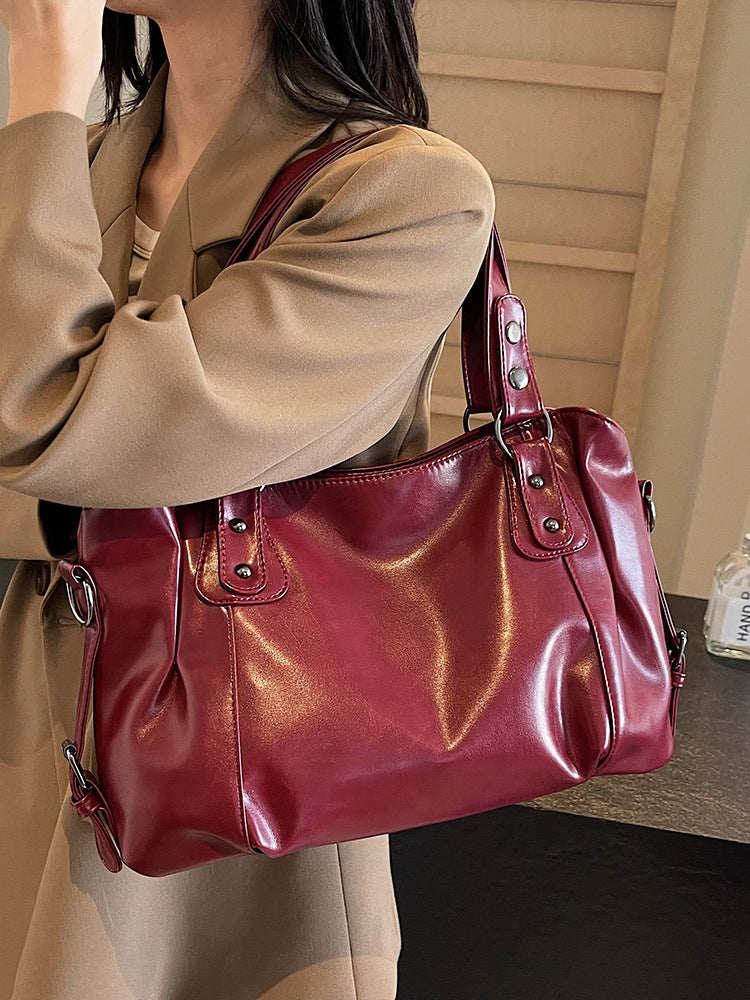 Bolso tote de hombro retro, casual, de alta gama y estilo exclusivo