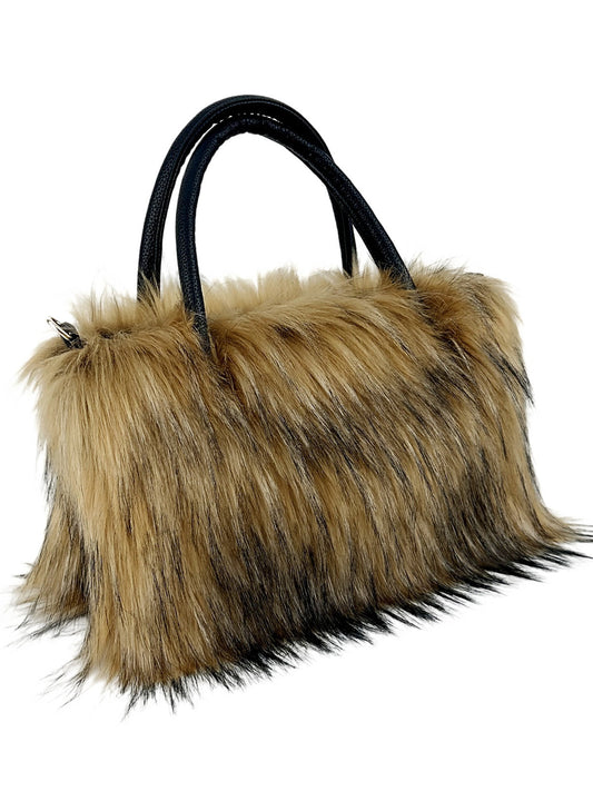 Bolso bandolera de cadena moderno, bolso de pelo a la moda