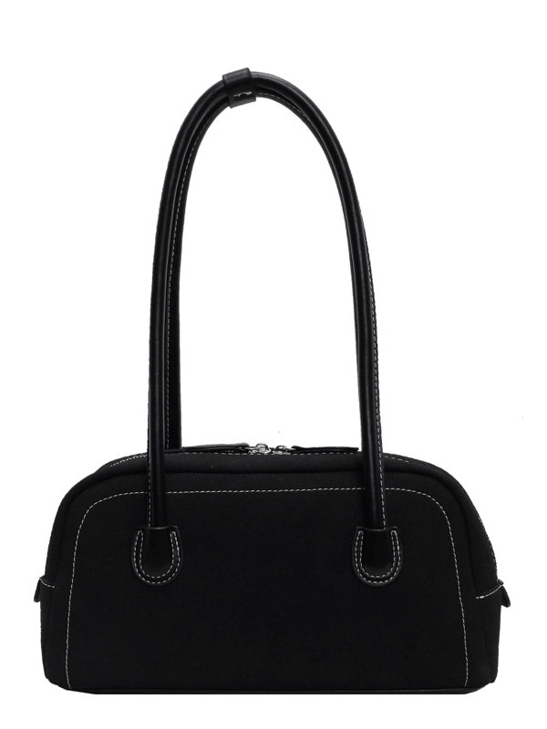 Bolso de hombro retro con acabado esmerilado, bolso acolchado casual