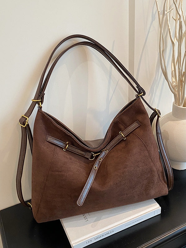 Bolso bandolera cruzado multifuncional de ante vintage de alta gama
