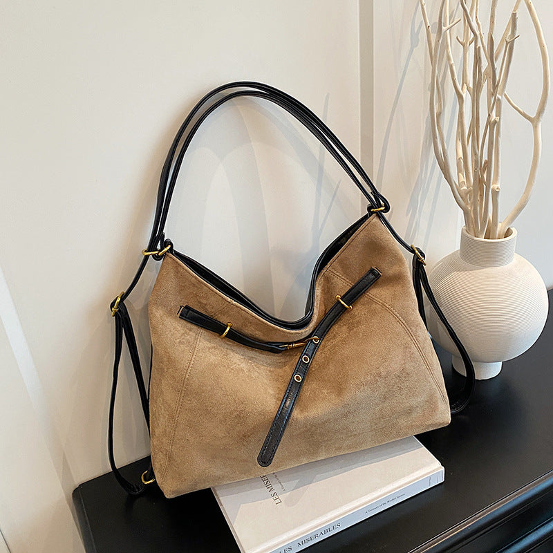 Bolso bandolera cruzado multifuncional de ante vintage de alta gama