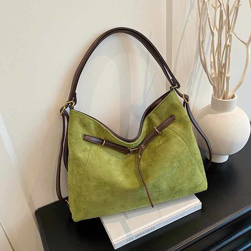Bolso bandolera cruzado multifuncional de ante vintage de alta gama
