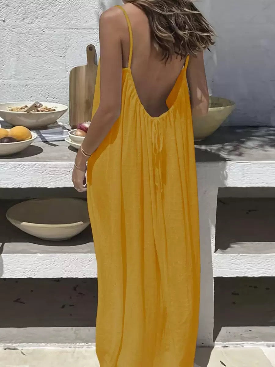 Vestido de descanso sin espalda Susurro de Medianoche