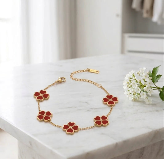 Pulsera Trébol Amor Corazón