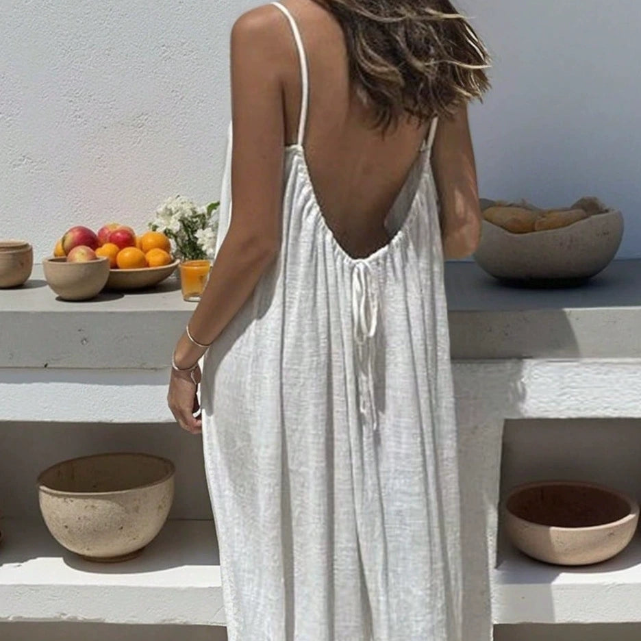 Vestido de descanso sin espalda Susurro de Medianoche