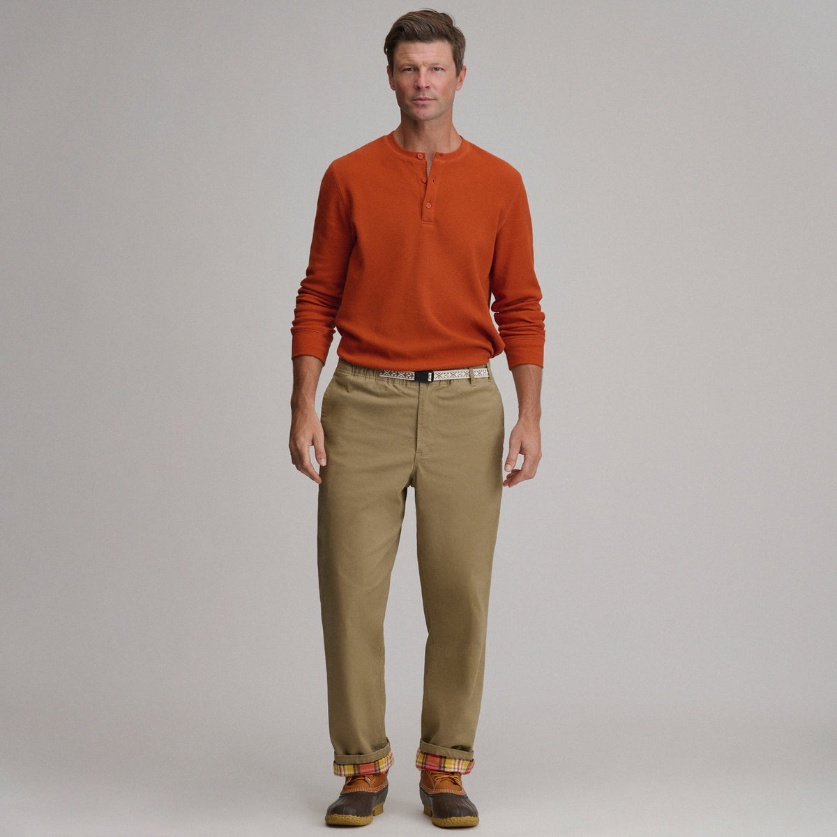 Pantalón para hombre con lavado Legend, sin cierre y forrado de franela