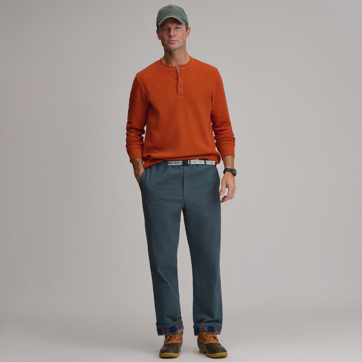 Pantalón para hombre con lavado Legend, sin cierre y forrado de franela