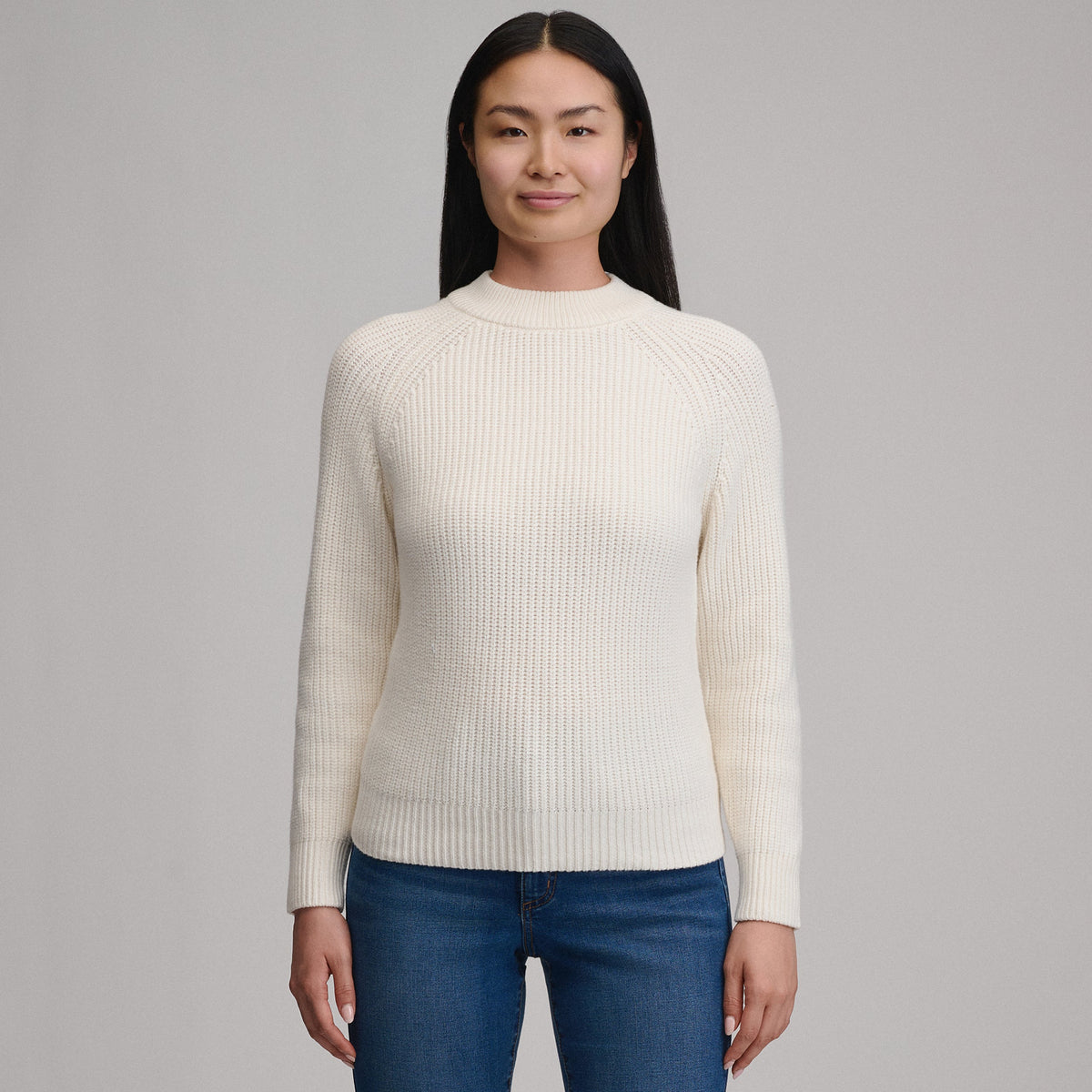 Women's Solid Mock-Neck Sweater